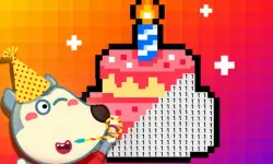 image Wolfoo Birthday Pixel Art